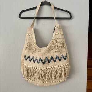 ✨ Retro 70s Aesthetic Woven Fringe Tote ✨ Artisanal Hobo Bag